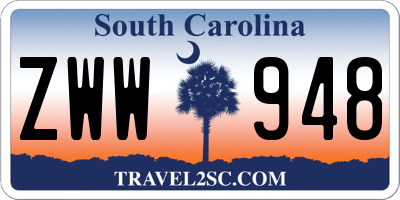 SC license plate ZWW948
