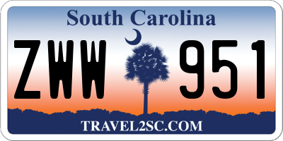 SC license plate ZWW951