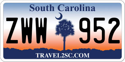 SC license plate ZWW952