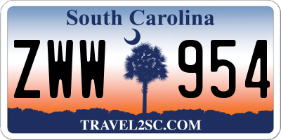 SC license plate ZWW954