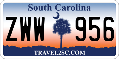 SC license plate ZWW956