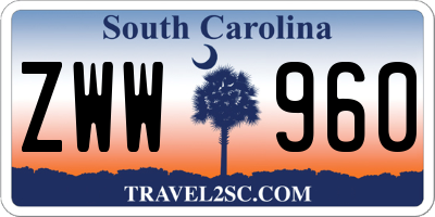 SC license plate ZWW960