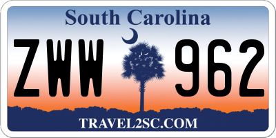 SC license plate ZWW962