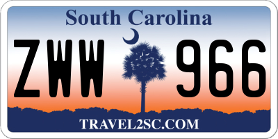 SC license plate ZWW966
