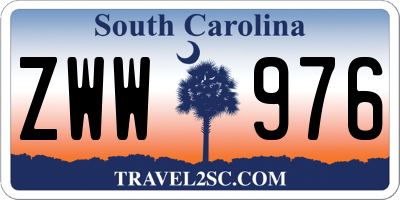 SC license plate ZWW976