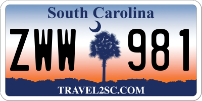 SC license plate ZWW981