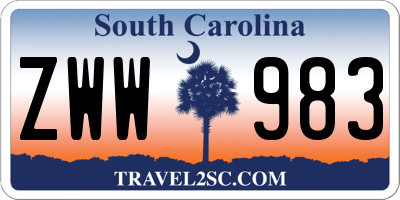 SC license plate ZWW983