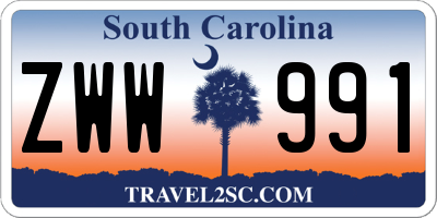 SC license plate ZWW991