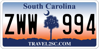 SC license plate ZWW994