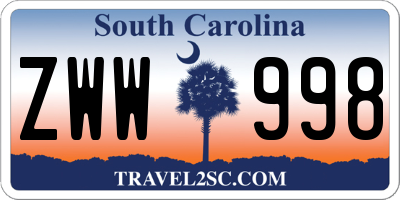 SC license plate ZWW998