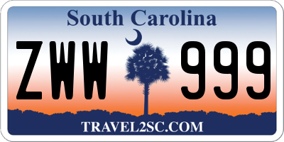 SC license plate ZWW999
