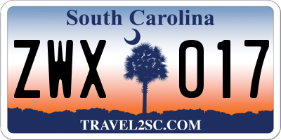SC license plate ZWX017
