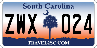 SC license plate ZWX024