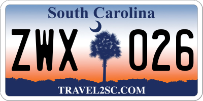 SC license plate ZWX026