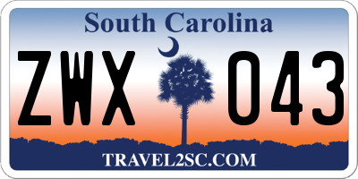 SC license plate ZWX043