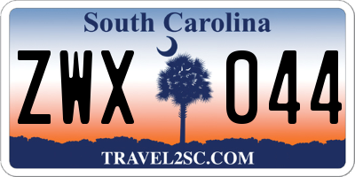 SC license plate ZWX044