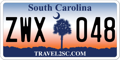SC license plate ZWX048