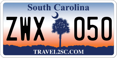SC license plate ZWX050