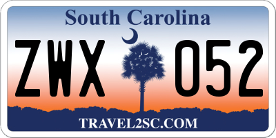 SC license plate ZWX052