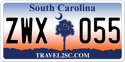 SC license plate ZWX055