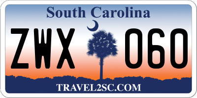 SC license plate ZWX060