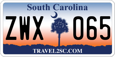 SC license plate ZWX065
