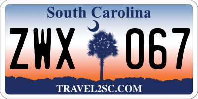SC license plate ZWX067