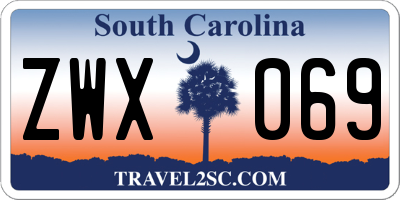 SC license plate ZWX069