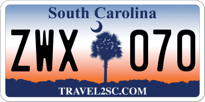 SC license plate ZWX070
