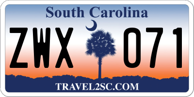 SC license plate ZWX071