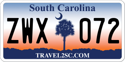 SC license plate ZWX072