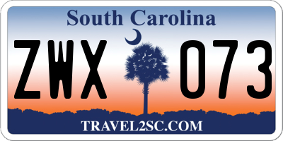 SC license plate ZWX073