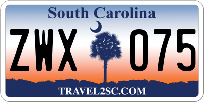 SC license plate ZWX075
