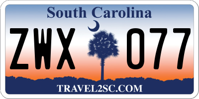 SC license plate ZWX077