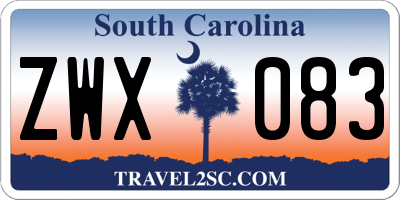 SC license plate ZWX083