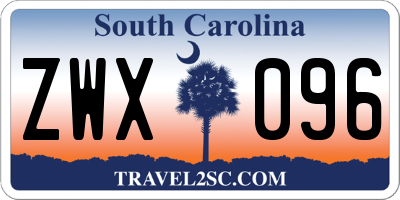 SC license plate ZWX096