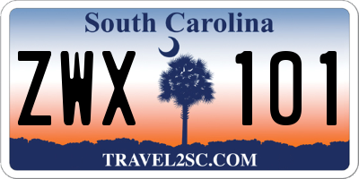 SC license plate ZWX101