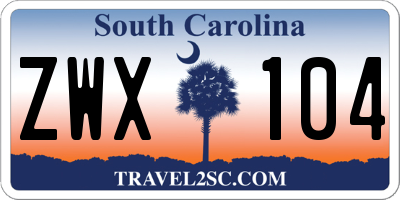 SC license plate ZWX104