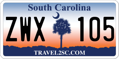 SC license plate ZWX105