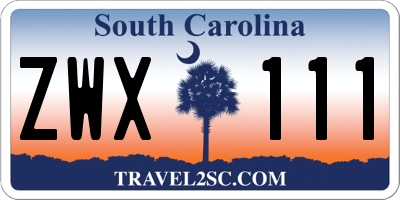 SC license plate ZWX111