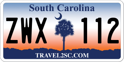 SC license plate ZWX112