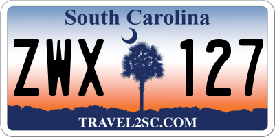 SC license plate ZWX127