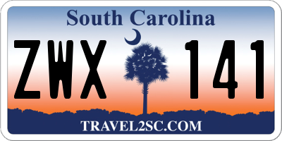 SC license plate ZWX141