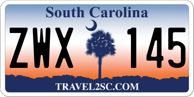 SC license plate ZWX145