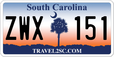 SC license plate ZWX151