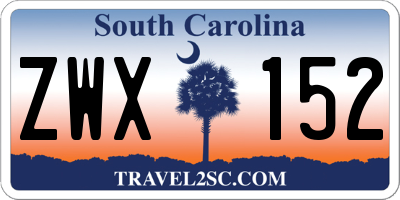 SC license plate ZWX152