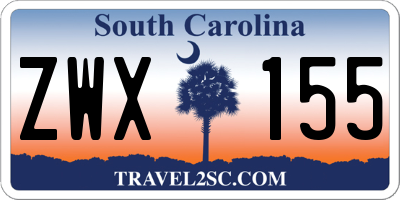 SC license plate ZWX155