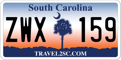 SC license plate ZWX159