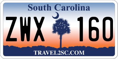 SC license plate ZWX160