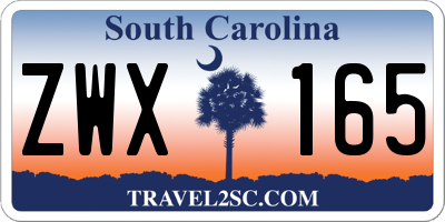SC license plate ZWX165